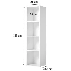 Etagère de Rangement 4 Cases - H122 cm
