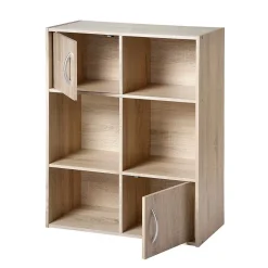 Etagère de rangement 6 cases 2 portes