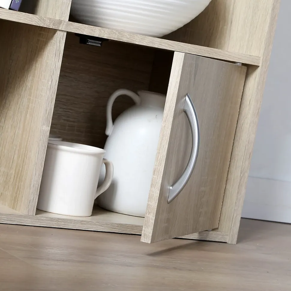 Etagère de rangement 6 cases 2 portes