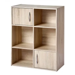 Etagère de rangement 6 cases 2 portes
