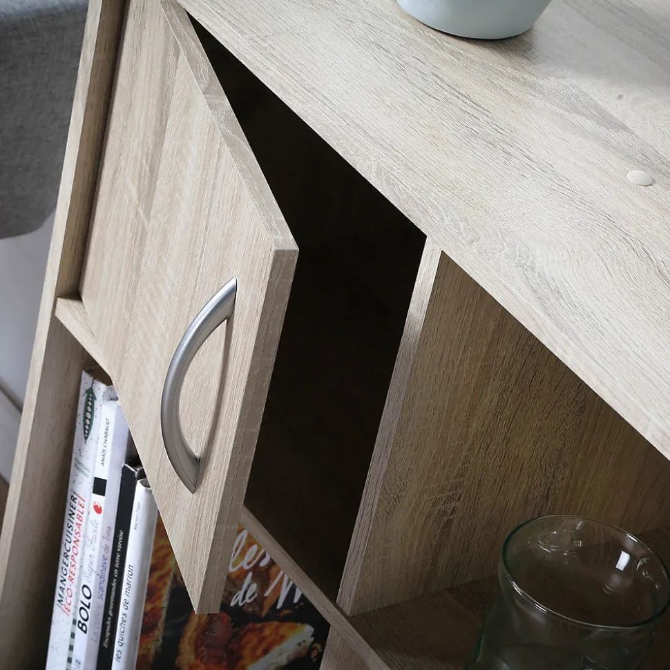 Etagère de rangement 6 cases 2 portes