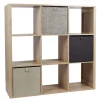 Etagère de rangement 9 cases Saulk en bois