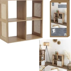 Etagère de rangement 4 cases Bali en cannage