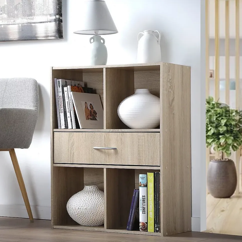 Etagère de rangement 4 casiers avec un tiroir