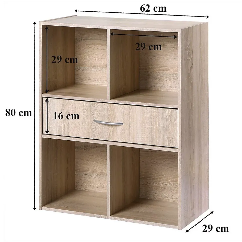Etagère de rangement 4 casiers avec un tiroir