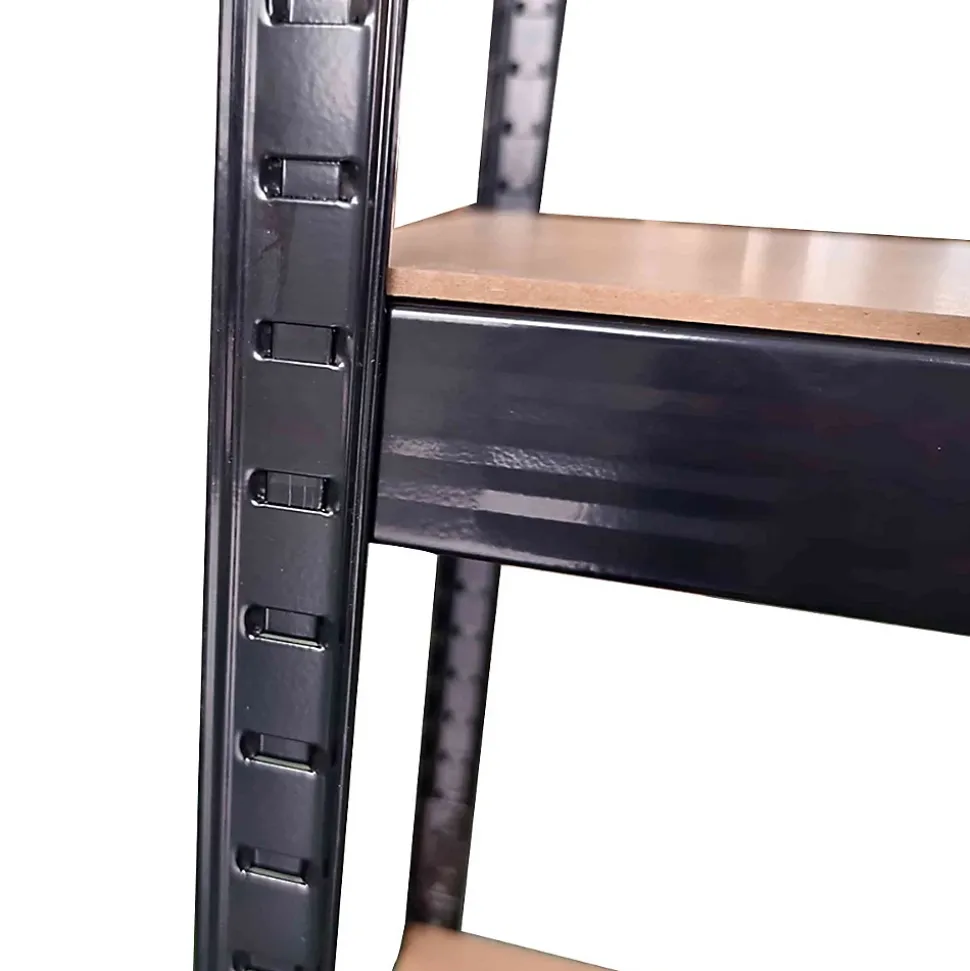 Etagère de rangement Bois et Acier 5 niveaux 120x45x180 cm Capacité 300 kg BRIXO