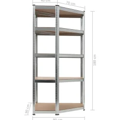 etagère de rangement charge lourde robuste mdf argente Helloshop26