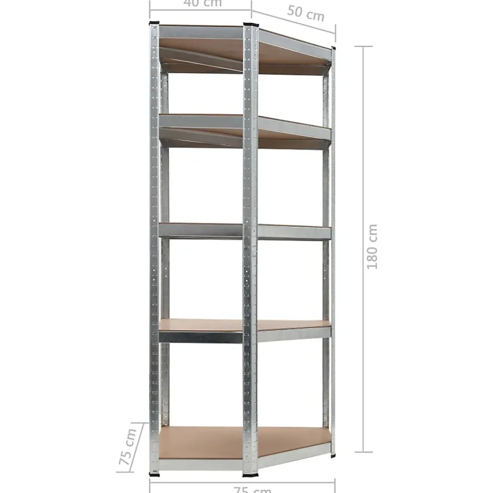 etagère de rangement charge lourde robuste mdf argente Helloshop26
