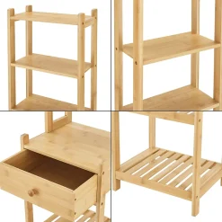 Etagère de rangement Siilinjärvi à 7 niveaux avec tiroir 163 x 33 x 28 cm en.casa