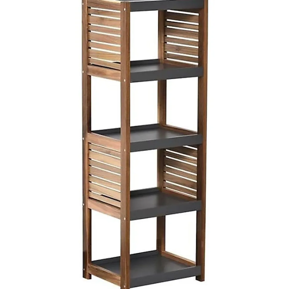 Etagère de salle de bain 5 niveaux en acacia - Tendance - H108 cm
