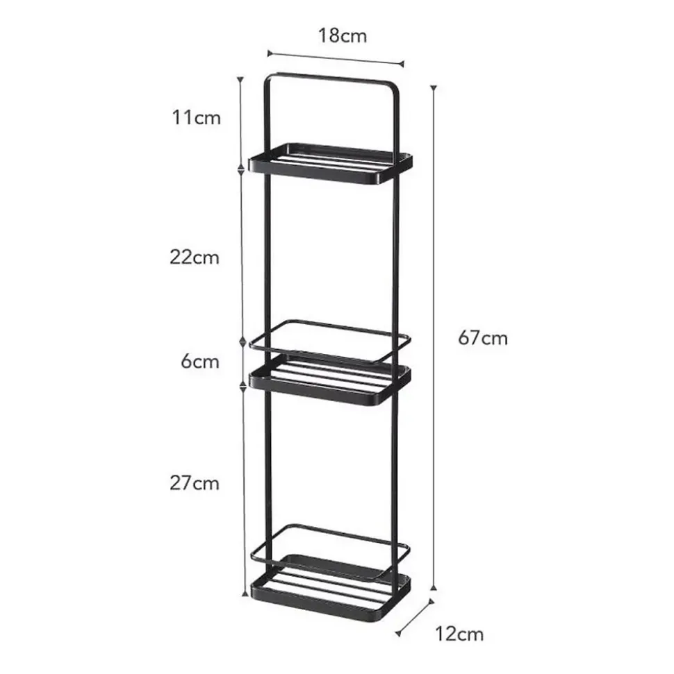 Etagère de salle de bain à 3 niveaux - H67 cm