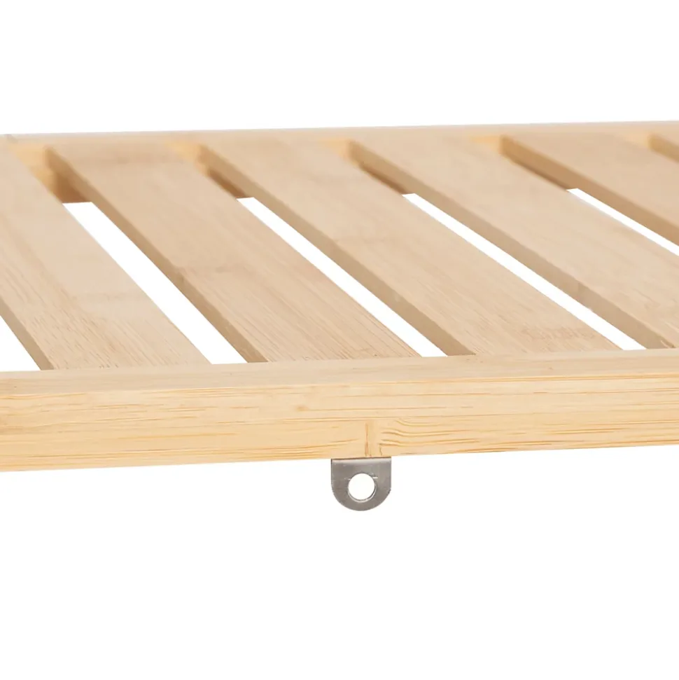 Etagère de salle de bain bambou avec panier à linge double compartiments, Five Simply Smart Tidy Box
