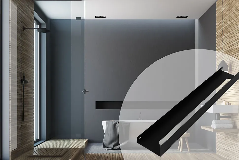 ETAGÈRE DE SALLE DE BAIN REA SF02-600-B BLACK