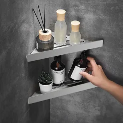 ETAGÈRE DE SALLE DE BAIN REA SF07 BRUSH STEEL