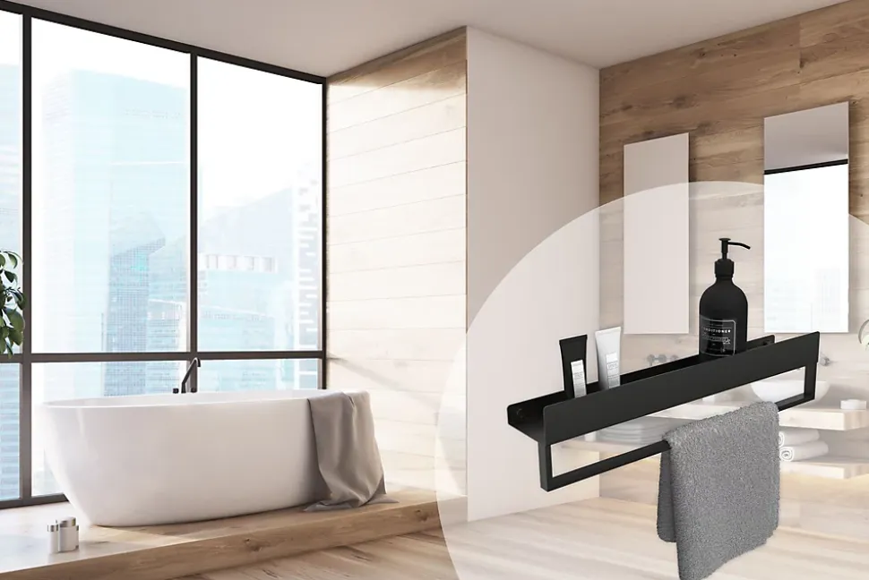 ETAGÈRE DE SALLE DE BAIN REA SF01-600-B BLACK