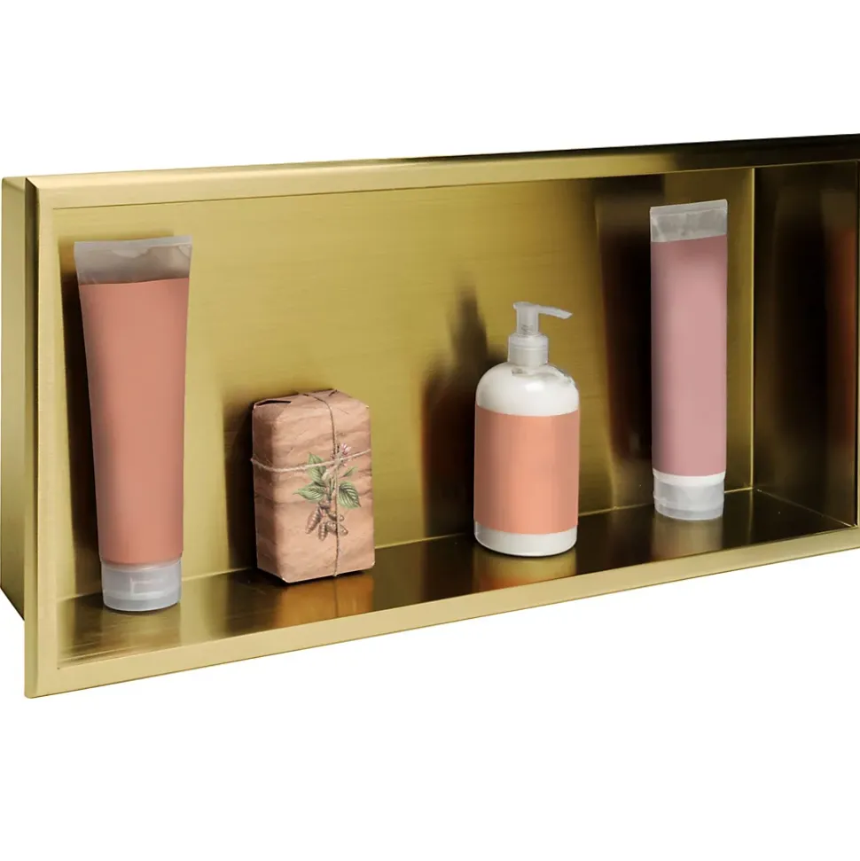 ETAGÈRE DE SALLE TUTUMI 30X60X10 BRUSH GOLD