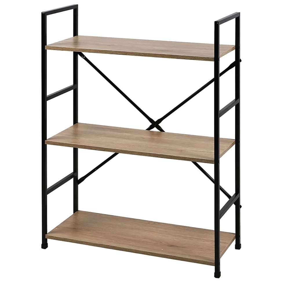 Etagère droite Large 3 niveaux en Métal et MDF