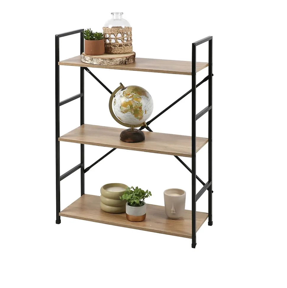 Etagère droite Large 3 niveaux en Métal et MDF