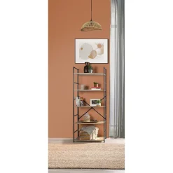 Etagère droite large 5 niveaux en Métal et MDF