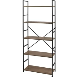 Etagère droite large 5 niveaux en Métal et MDF