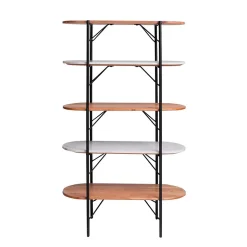 Etagère en bois d'acacia et marbre Scott
