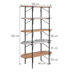 Etagère en bois d'acacia et marbre Scott