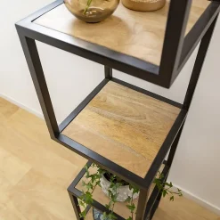 Etagère en bois de manguier et métal Ulysse