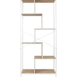 Etagère en bois et métal blanc Edison 80x30x180 cm