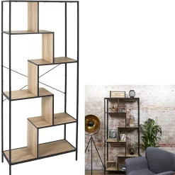Etagère en bois et métal Edison 80x30x180 cm
