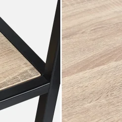Etagère en métal noir et décor bois - Loft - bibliothèque 6 niveaux. L 77 x l 33 x H 185cm