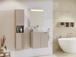 Etagère haut de salle de bain suspendue NOVA CACHEMIRE 27 x 28 cm