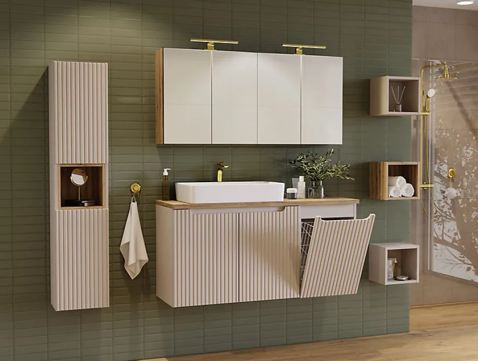 Etagère haut de salle de bain suspendue NOVA CACHEMIRE 27 x 28 cm