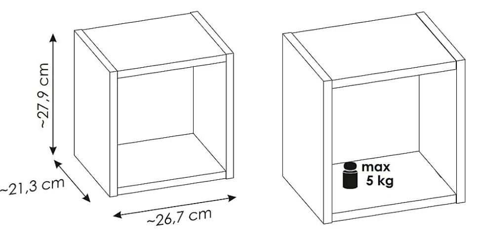 Etagère haut de salle de bain suspendue NOVA BLANC 27 x 28 cm