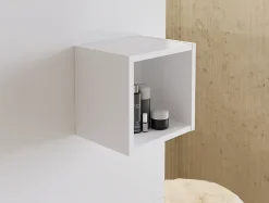 Etagère haut de salle de bain suspendue NOVA BLANC 27 x 28 cm