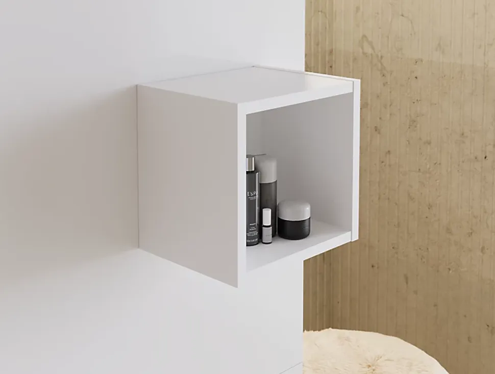 Etagère haut de salle de bain suspendue NOVA BLANC 27 x 28 cm