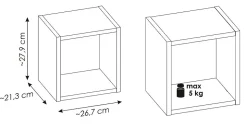 Etagère haut de salle de bain suspendue NOVA OAK 27 x 28 cm