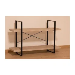 Etagère industrielle SHELVES 2 niveaux Bois et métal Design loft tendance