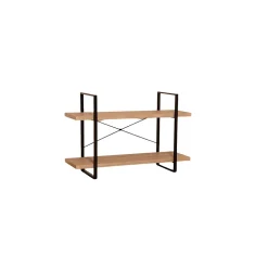 Etagère industrielle SHELVES 2 niveaux Bois et métal Design loft tendance