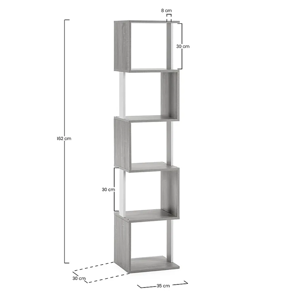 Etagère Maldivas 5 trous couleur Chêne/Blanc