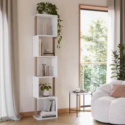 Etagère Maldivas 5 trous couleur blanc/chêne