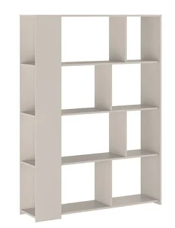 Etagère, meuble étagère coloris beige - Longueur 129 x profondeur 32,8 x hauteur 175,6 cm