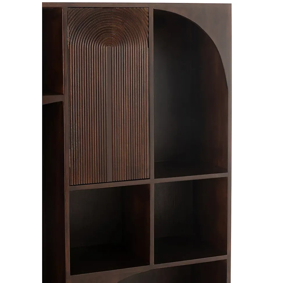 Etagère mode bois de manguier brun 90x33x168cm