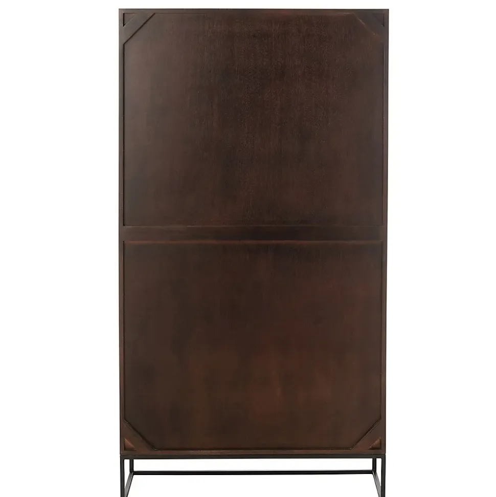 Etagère mode bois de manguier brun 90x33x168cm