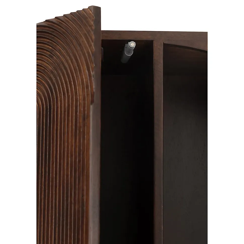 Etagère mode bois de manguier brun 90x33x168cm