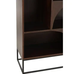 Etagère mode bois de manguier brun 90x33x168cm