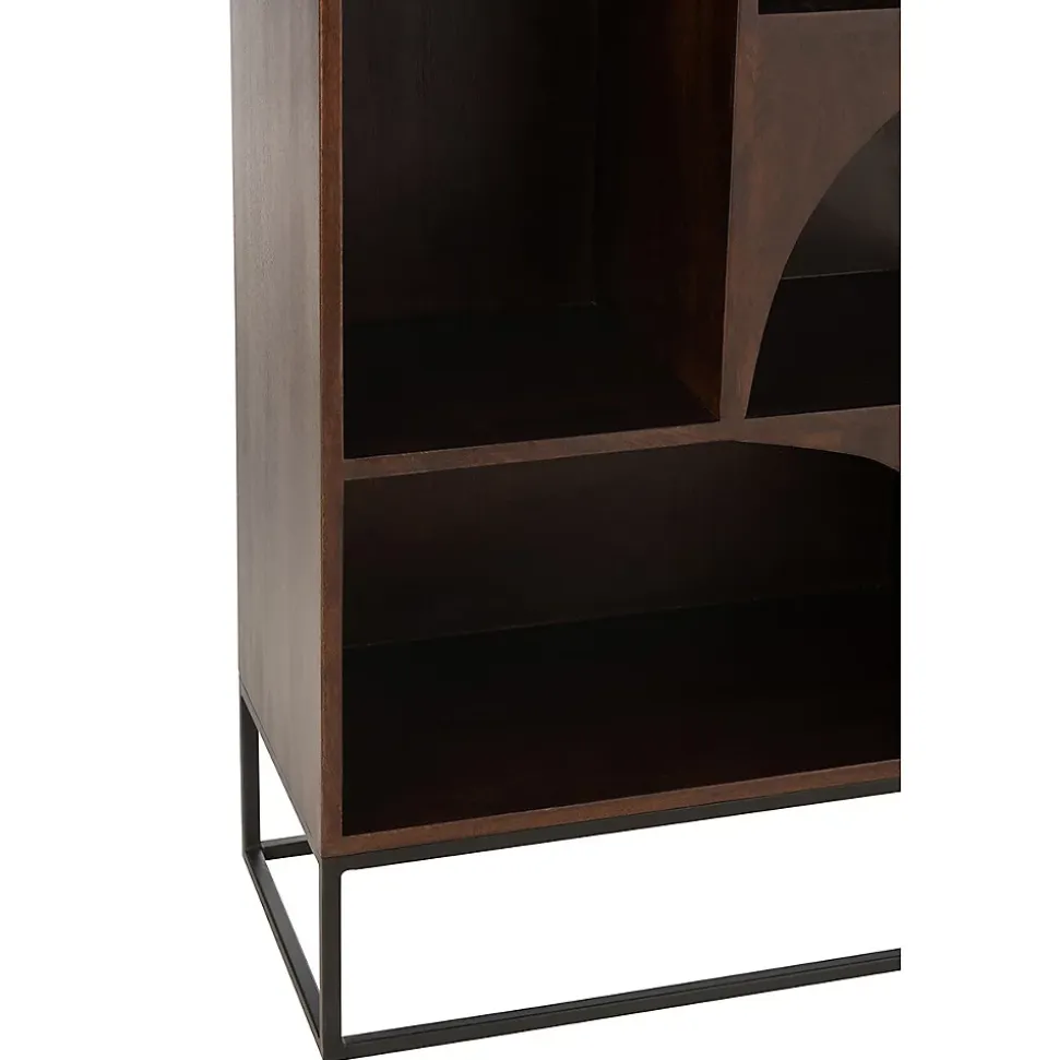 Etagère mode bois de manguier brun 90x33x168cm