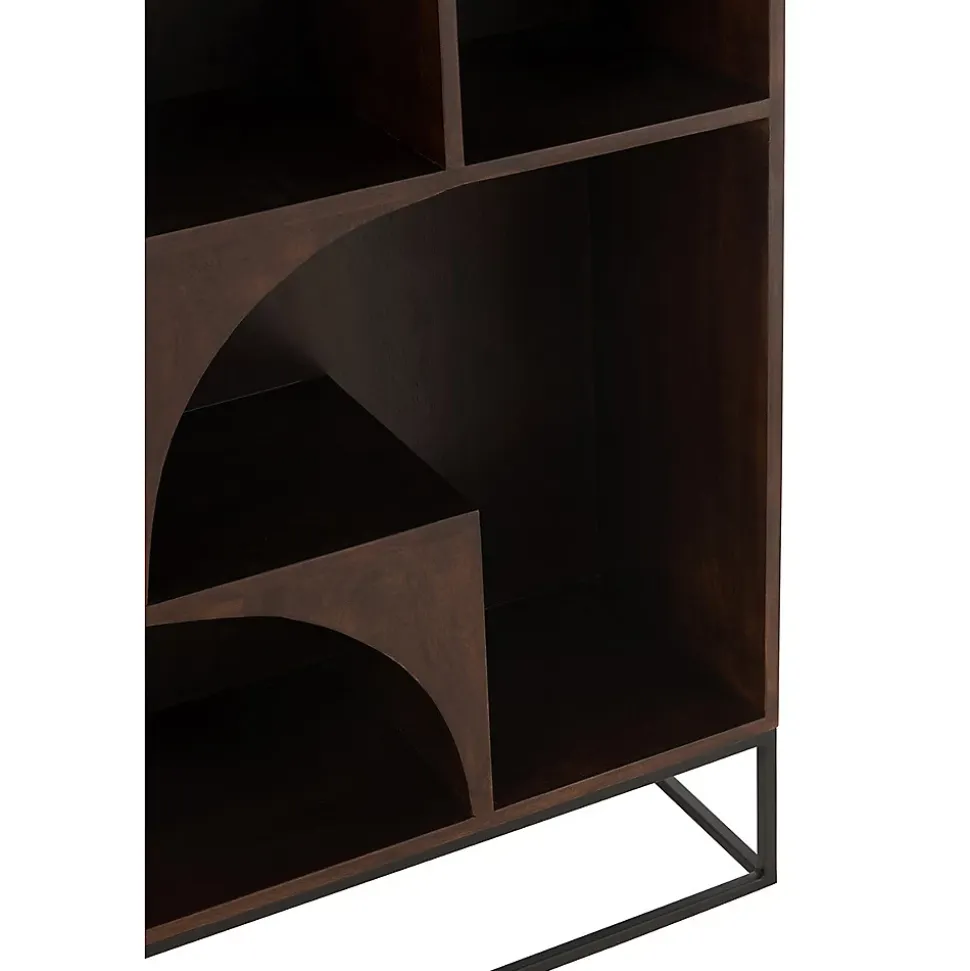 Etagère mode bois de manguier brun 90x33x168cm