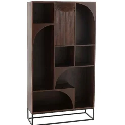 Etagère mode bois de manguier brun 90x33x168cm