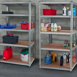 Etagère modulable charges lourdes en métal 5 plateaux