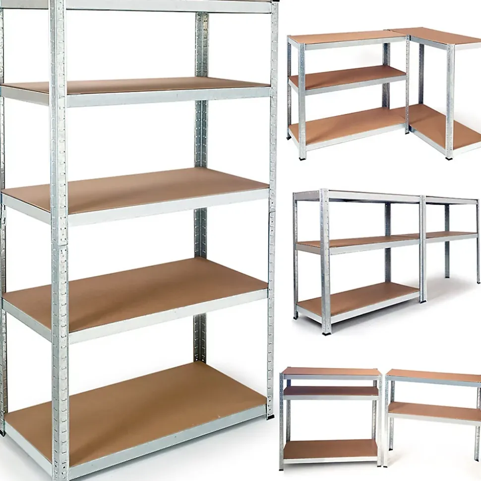 Etagère modulable charges lourdes en métal 5 plateaux
